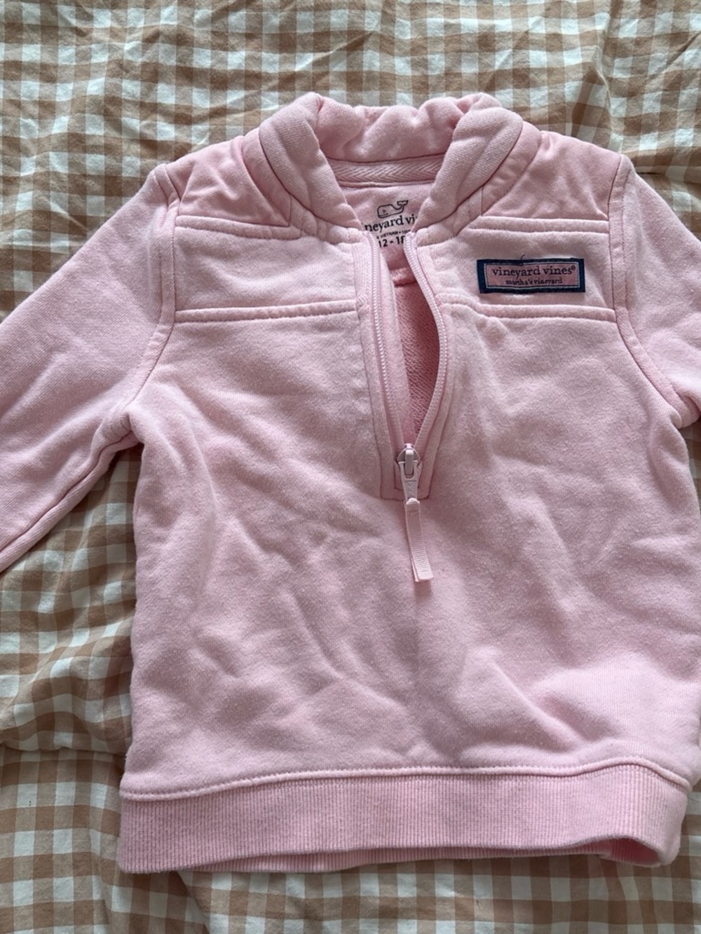 Vineyard Vines Light Pink Kids Half-Zip Pullover Hoodie